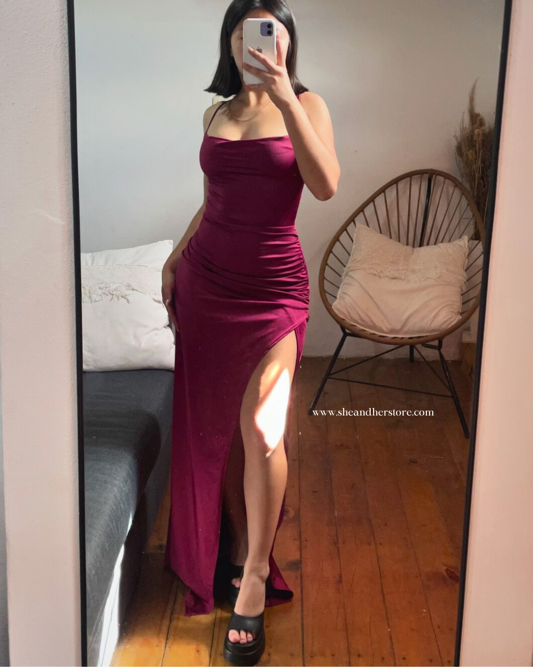 ZURIC Slit Party Maxi Dress