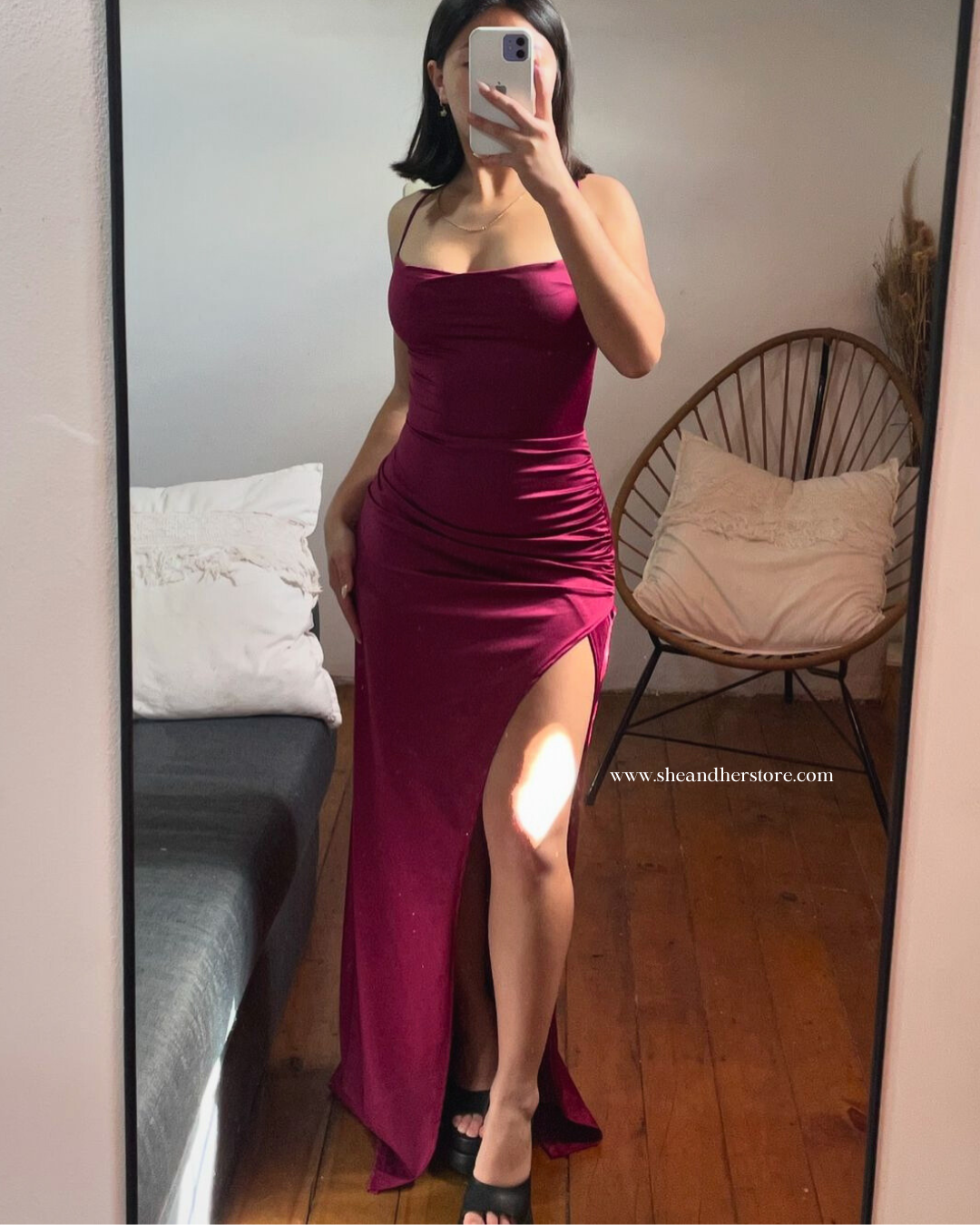 ZURIC Slit Party Maxi Dress
